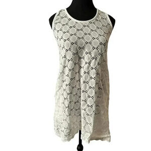 J. Valdi White Swim Tank Cover up Size Sm